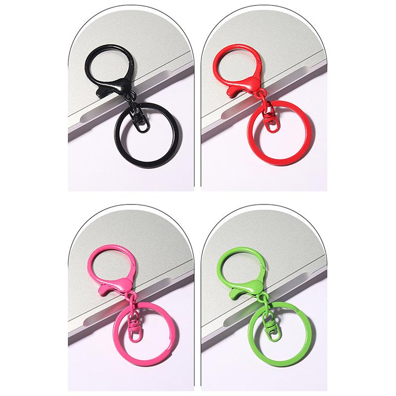 Color Lobster Clasp Big Spring Clasps Hooks With Open Rings Key Hook Keyrings For Jewelry Making Diy Keychain Accessories