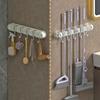 Non Punching Mop Clip Rack Plastic Broom Mop Holder Multifunctional Broom Hanger  for Home