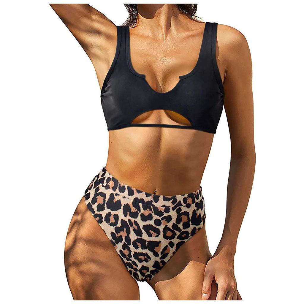 Women's Printing Padded Push Up 2 Piece Bikini Hollow Out Swimsuits Beachweart