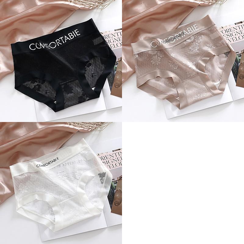 3Pcs/Set Lace Underwear Women Sexy Panties Comfortable Soft Female Underwear M-XXL