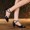 Women's Latin Dance Shoes Outdoor Rubber Sole 5.5cm Heel Salsa Dance Shoes