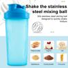 600 мл бутылка для протеинового шейкера с шариком из нержавеющей стали, точные весы, портативная чашка для воды для смешивания воды для фитнеса, пластиковый миксер, бутылка-блендер, подарок на день рождения