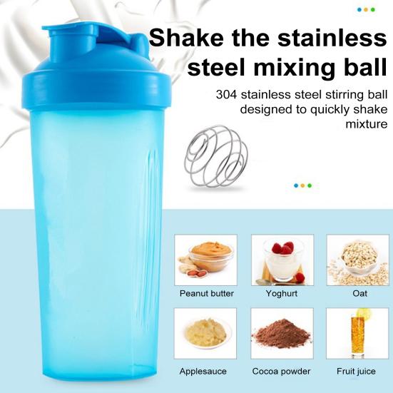 600 мл бутылка для протеинового шейкера с шариком из нержавеющей стали, точные весы, портативная чашка для воды для смешивания воды для фитнеса, пластиковый миксер, бутылка-блендер, подарок на день рождения