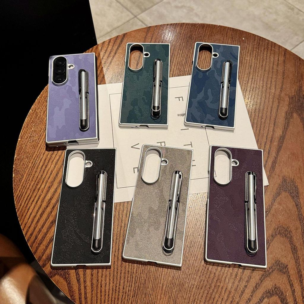 Чехол-подставка для стилуса с ощущением кожи для Samsung Z-Fold7/6 - Складной и ударопрочный