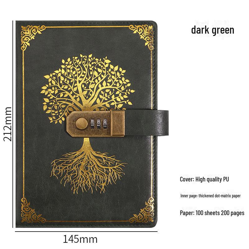 Подарочный набор из ретро-блокнота с паролем формата А5: Ежедневник деловых встреч в офисе с возможностью настраиваемого логотипа.