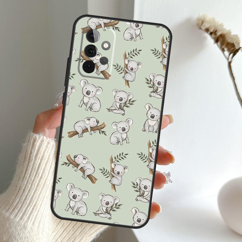 Cartoon Painting Animal Koala Case For Samsung Galaxy A16 A26 A36 A56 A55 A35 A15 A54 A34 A14 A52 A32 A12 A13 A33 A53 A17