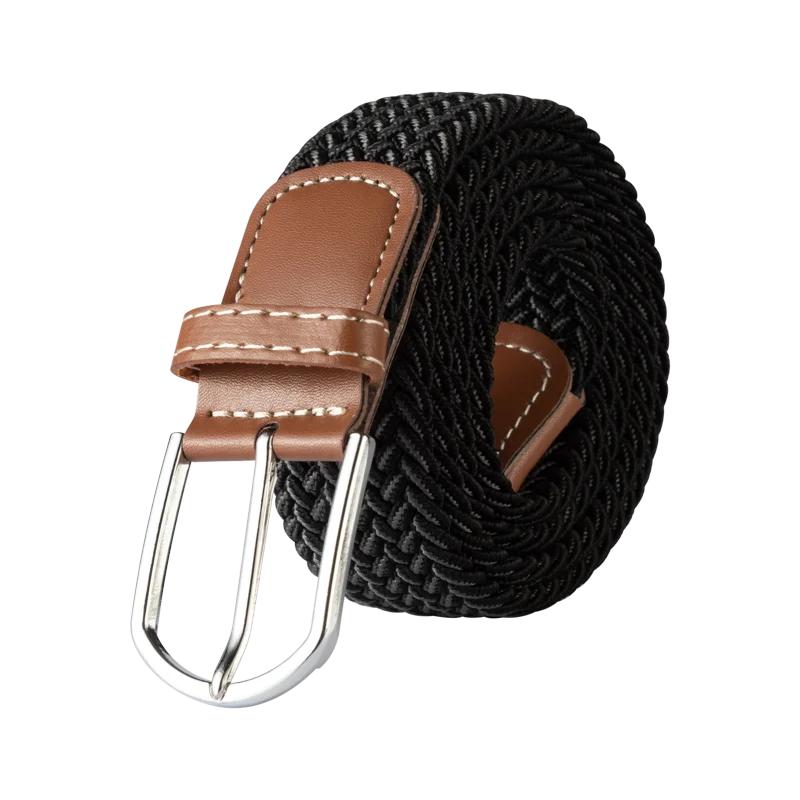 120cm Unisex Elastic Fabric Casual Belt Pin Buckle Expandable Braided Stretch Canvas Simple and Stylish Leisure Men Women Belt