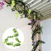 200CM Artificial Wisteria Flower Garland Realistic Home Wedding Garden Indoor Outdoor Wall Hanging Faux Climbing Floral Greenery Drooping Ivy
