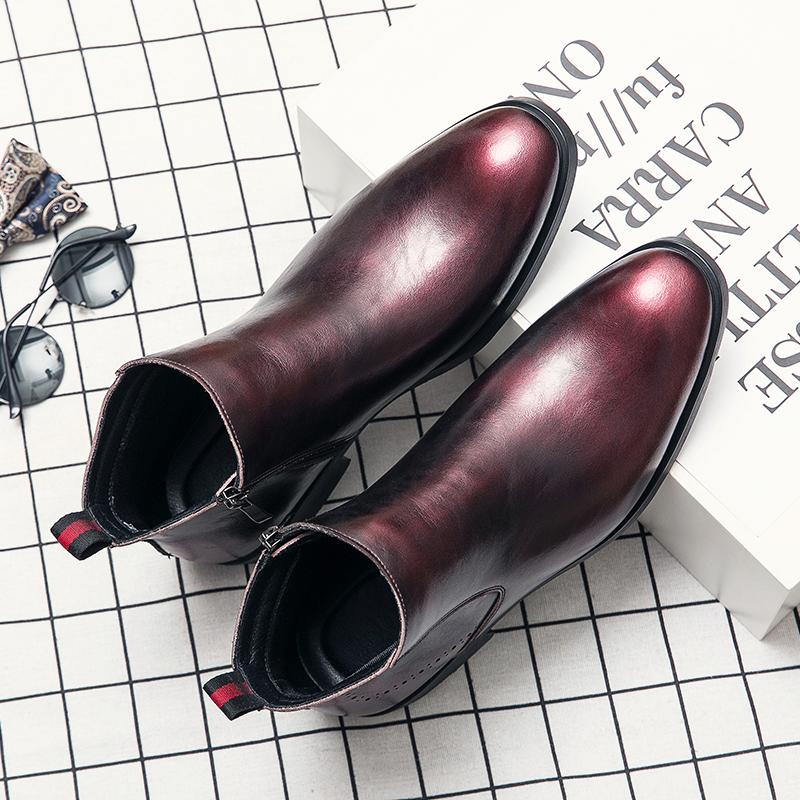 2024 Новые мужские классические ботильоны ручной работы из натуральной кожи с высоким верхом, повседневные деловые мотоциклетные ботинки на молнии для мужчин