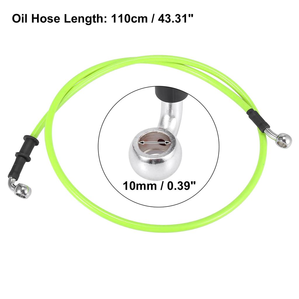 Motoforti Мотоциклетный тормозной шланг сцепления масляный шланг гидравлический армированный мотоциклетный нержавеющий 28°+90° зеленый 110 см