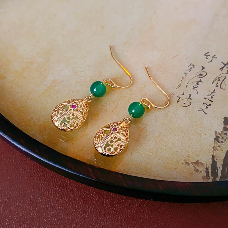 GemChic женские новые винтажные серьги с каплями воды и стразами, этнические модные серьги-крючки, подарок на день рождения, Рождество