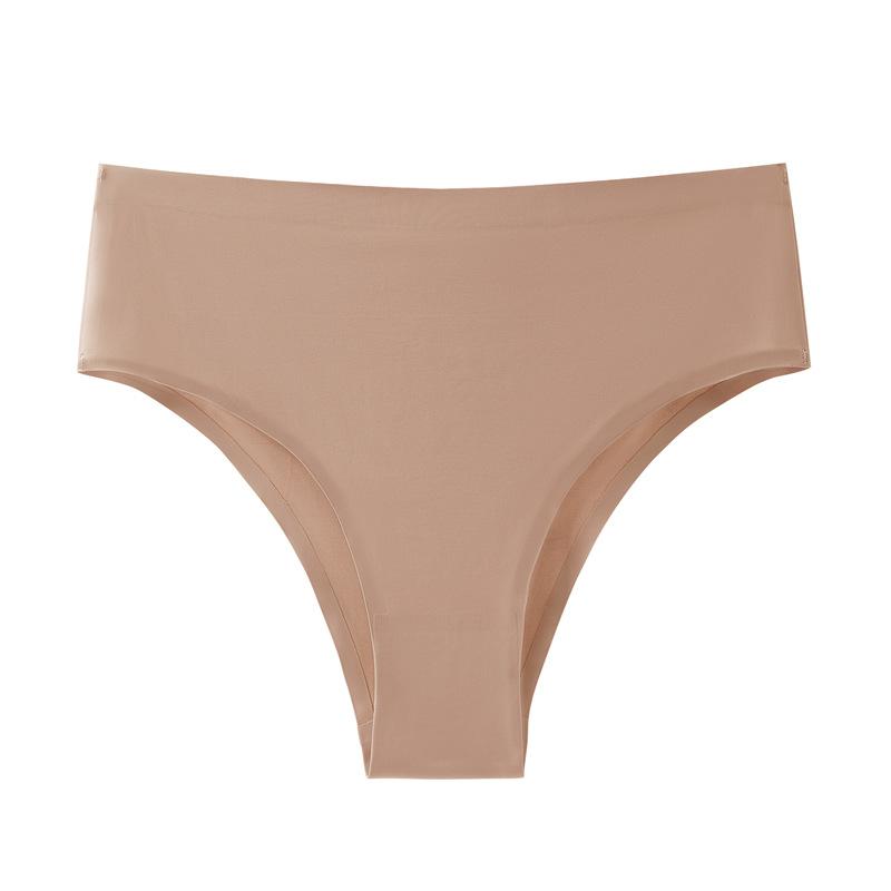 Нижнее белье из ледяного шелка, быстросохнущие трусики, бесшовные трусики для фитнеса, дышащие трусы со средней талией, женские трусы