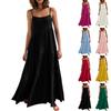 Женское однотонное богемное повседневное пляжное платье плиссированное нерегулярное платье Пляжное длинное платье