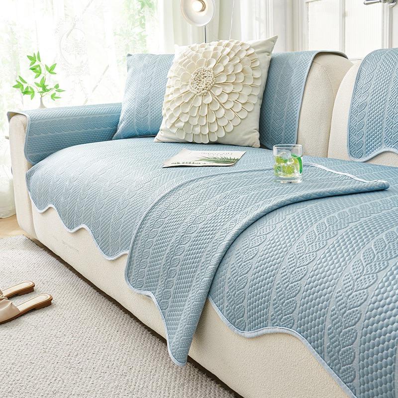 Ice Silk Sofa Cover Irregular Summer Universal Non-Slip Sofa Cushion Cool Feeling Sofa Towel Couch Slipcovers For Living Room