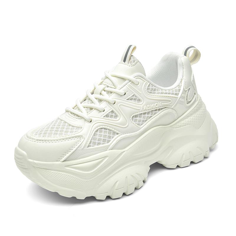 Модные толстые массивные кроссовки для папы, роскошные туфли на платформе для девочек, повседневная кожаная дизайнерская вулканизированная брендовая женская обувь