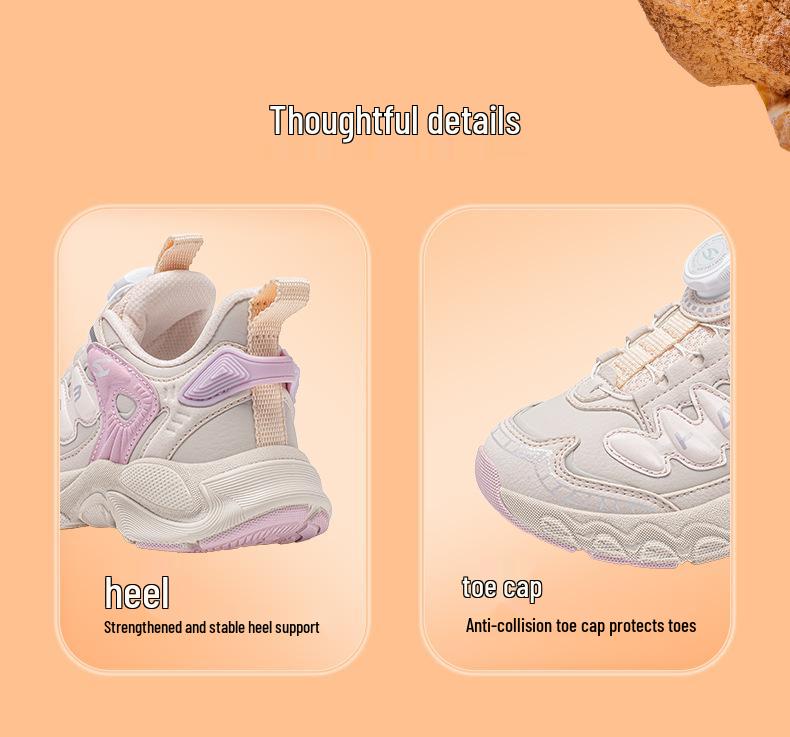 Hapi Bear Girls' Leather Sneakers: Dirt-Resistant, Spring/Autumn, Campus Running Shoes.