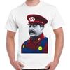 26 Смешной Дизайн Сталин Марио Крутой Винтажный Подарок Унисекс Женщины Ретро Футболка 2562 Унисекс Футболка