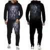 Mens Tracksuit Autumn And Winter Hoodie +Pants Two Piece Set Cool 3D Skull Print Mens Fashion Hoodies Sweatshirts Suits