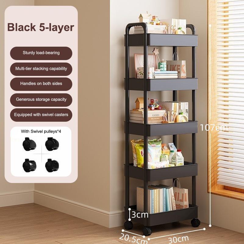 Бытовая тележка для напольного хранения, многофункциональная кухонная тележка для хранения, передвижное хранилище с колесами, многофункциональное применение