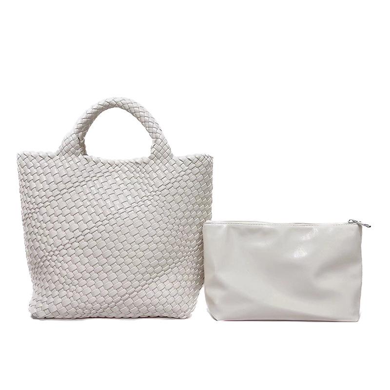 Женская большая модная плетеная сумка-тоут - Универсальная двухручная сумка-шоппер «мать-ребенок»