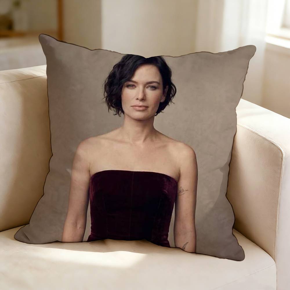 Film and Television Actress LLena HHeadey Square DoubleSided printed Pillow Case Bedroom Bedside Pillow Sofa Cushion Cover