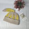 New cute kitten tail plush hat women's autumn and winter warm big head circumference show face small ear protection knitted hat