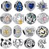 925 Sterling Silver Charms Love Heart Tree Cat Moon Lucky Clover Beads Fit Authentic Charm Bracelet DIY Jewelry