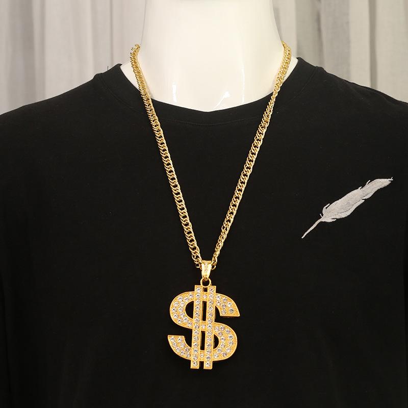 Exaggerated necklace stage props acrylic plastic necklace masquerade ball Carnival necklace men's and women's round buckle chain