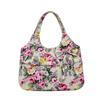 Retro Women Canvas Handbag Bow Shoulder Bag Female Flower Printed Fashion Small Canvas Bag