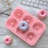 1 Pcs Silicone Donut Baking Molds Multicolor Doughnut Pans 6-Cavity Designs Donut Flower And Swirl Shaped Suitable For Baking