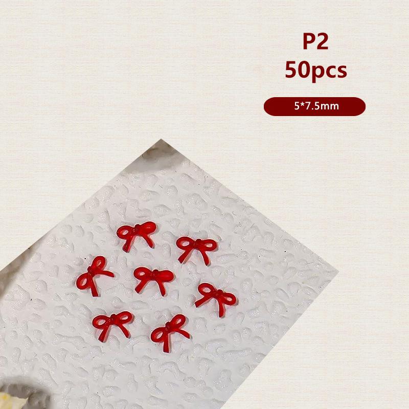 50 шт. винно-красный смоляной бант для ногтей, оптовый микс размера, 3D-лента, бант, мини-кавайные аксессуары для дизайна ногтей, милые украшения для ногтей своими руками