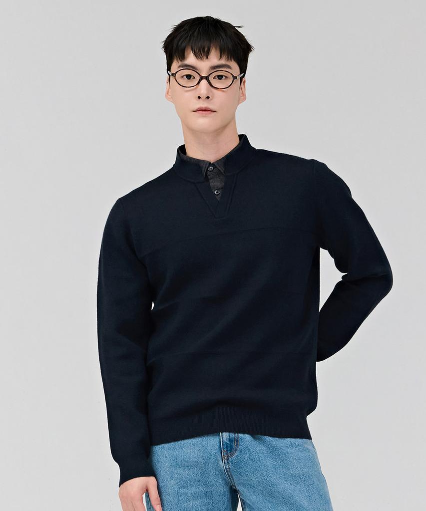 CHASECULT Men'S Shirt Layered Sweater - Green