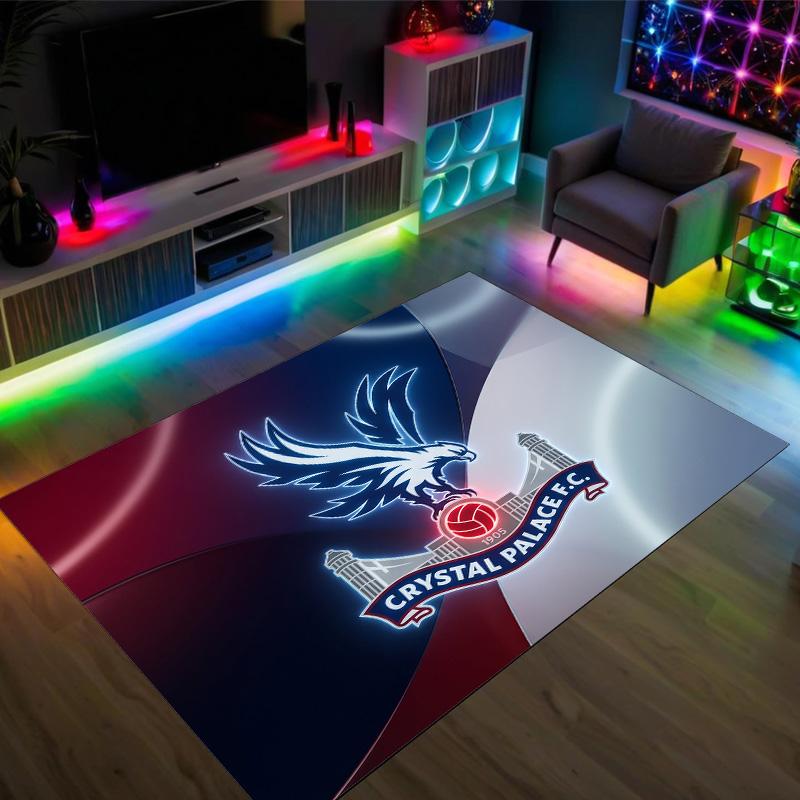 Футбольный дизайн Crystal Palace Хрустальный бархатный ковер Уютный Не?Нескользящий ковер с принтом для спальни, гостиной, прихожей