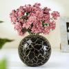 Metal Ball Round Metal Vase for, White | Metal flower vase in White – for fresh or artificial flower displays for living room – great wedding gift