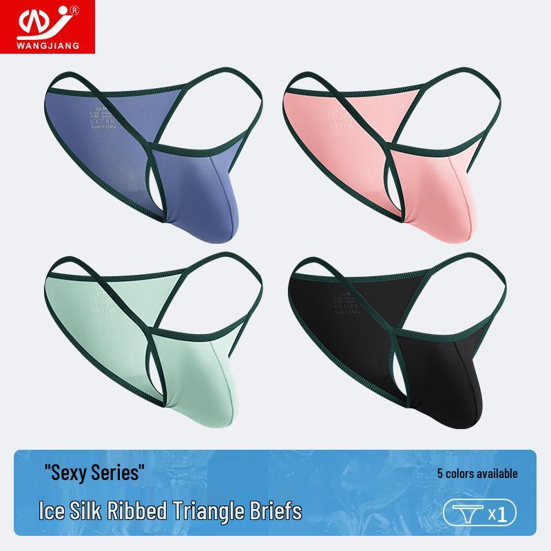 Net Ice Silk Men's Breathable Summer Briefs - Transparent and Thin Triangle Underpants