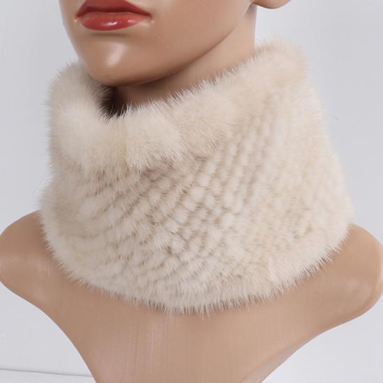 Новые женские зимние шарфы из натурального меха норки, повязки на голову, эластичный вязаный шарф из натурального меха норки, толстая теплая женская меховая шаль с кольцом