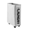 23 Inches Rolling Slim Laundry Basket with Wheels Collapsible Laundry Hamper On Wheels Tall Thin Narrow Foldable Storage Bins