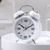 4 Inch Twin Bell Loud Alarm Clock Metal Frame Silent Luminous Student Alarm Clock Mute Strong Wake-up Table Clock Students
