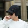 Wool Hat Men'S Pullover Hat Warm Thickened Duck Tongue Knitted Ear Protector Baseball Hat Fleece Men