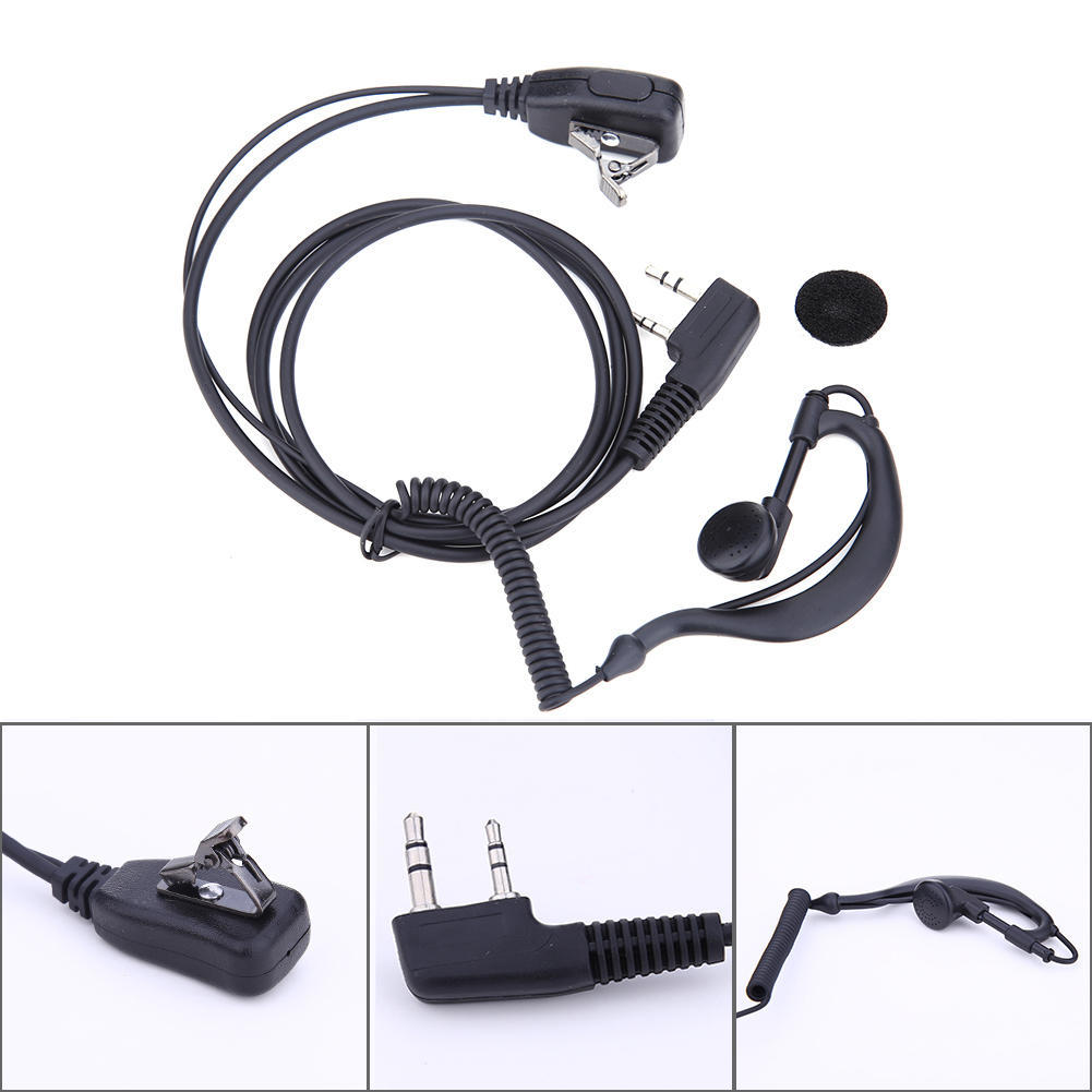 10-1pcs 2 PIN PTT MIC Interphone Earphone Earpiece Walkie Talkie Headset with Microphone for Baofeng UV5R BF-480/490/320/V6