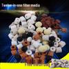 Aquarium Filter Media: Ceramic Rings, Activated Carbon, Volcanic Rock, Bacteria House - Ten-in-One Purifying Filtration Material with Free Bag