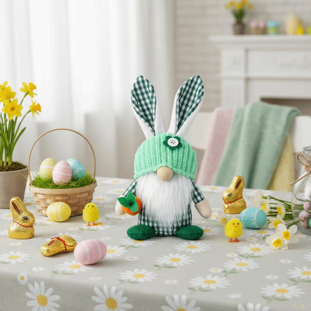 Easter Decor Faceless Couple Doll Plush Material Easter Bunny Ear Desktop Decor
