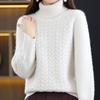 Женский трикотажный свитер с высоким воротником на осень и зиму, с косами, с длинным рукавом, свободный и повседневный пуловер