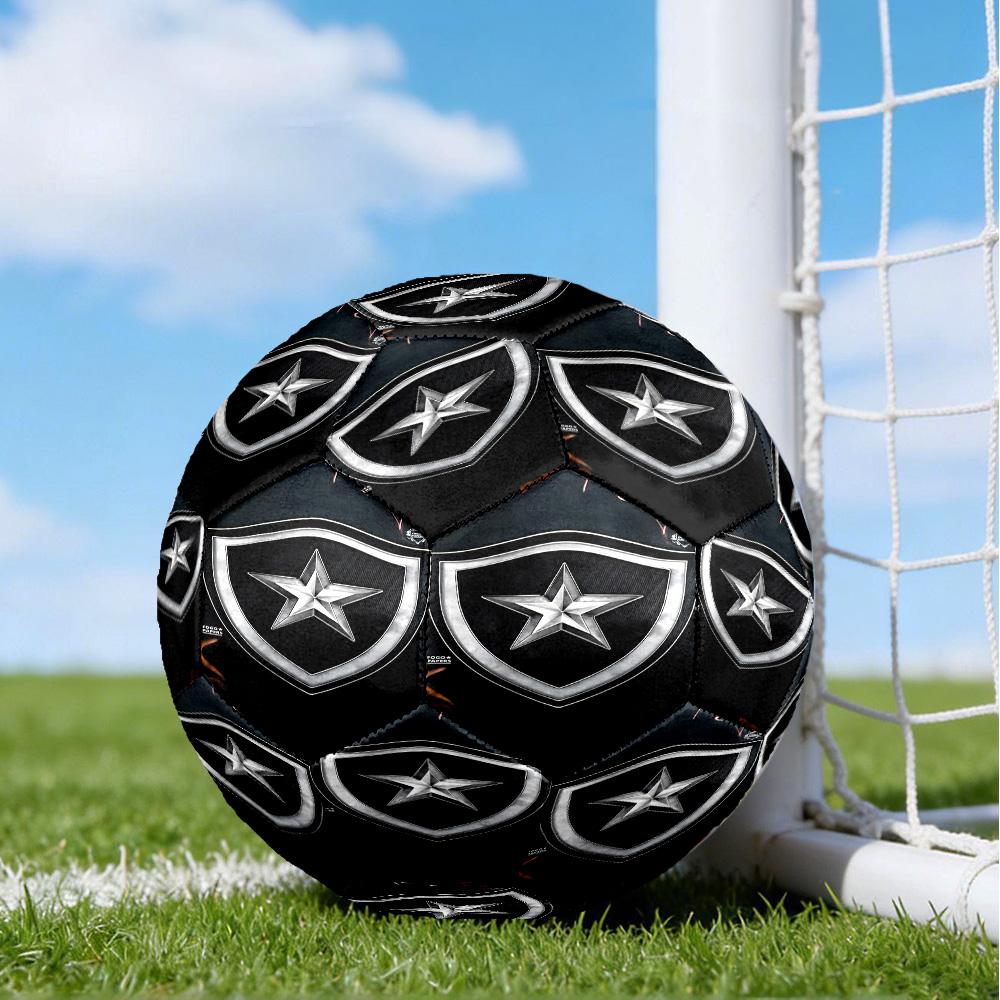 Shield With Star Emblem Printed Size 5 Soccer Balls, High-Quality, Anti-Slip, Protective Football, A Unique Gift , Birthdays, Christmas Gifts