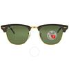 Ray Ban Clubmaster Classic Поляризационные Зеленые Classic G 15 Квадратные Унисекс Солнцезащитные Очки Rb3016 901 58 49