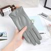 Sheepskin Gloves Women's Winter Fleece-lined Warm Short Driving Cycling Sheepskin Touch Screen Gloves Women's Cute Thin Hand Rep