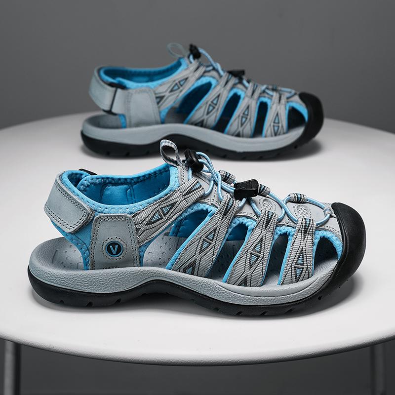 New Summer Genuine Leather Women's Sandals Fashion Design Women Sneakers Soft Bottom Outdoor Women Beach Sandals Big Size 42