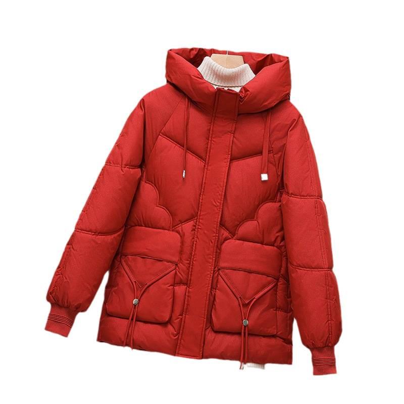 Winter new short cotton-padded clothes women's jackets large pockets European fashion hooded cotton-padded jackets loose casual cardigan jackets