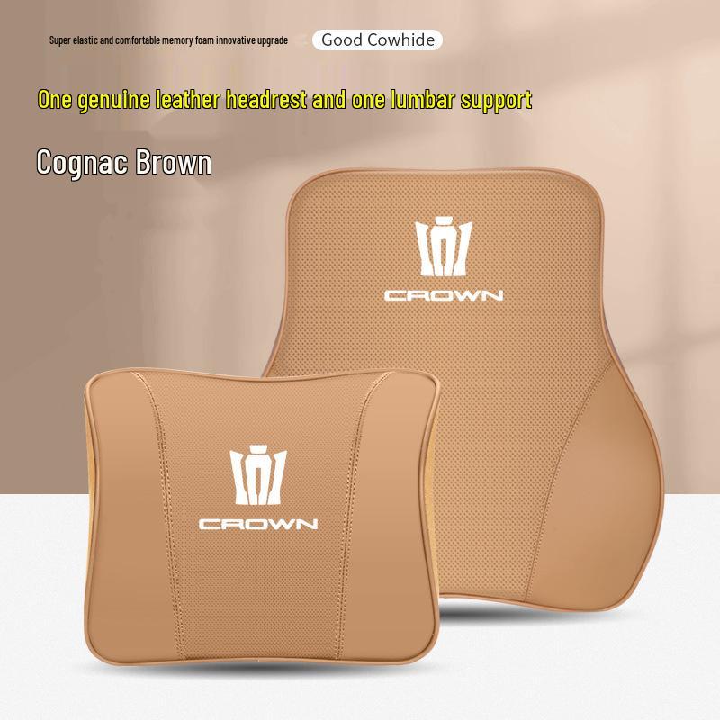 Genuine Leather Headrest & Neck Support for Toyota Crown Land Cruiser