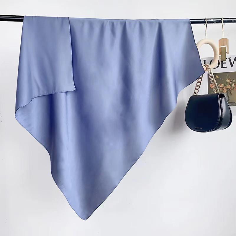 Print Satin Silk Square Scarf Hijab Women Bandana 90CM Headscarves Neckerchief Ladies Muffler Shawl Wrap Foulard Headband